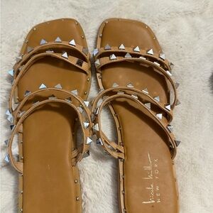 Brown Studded Sandals